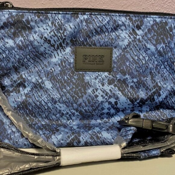 Victoria’s Secret Pink BLUE/BLACK Snake Print Crossbody Bag - Picture 1 of 6